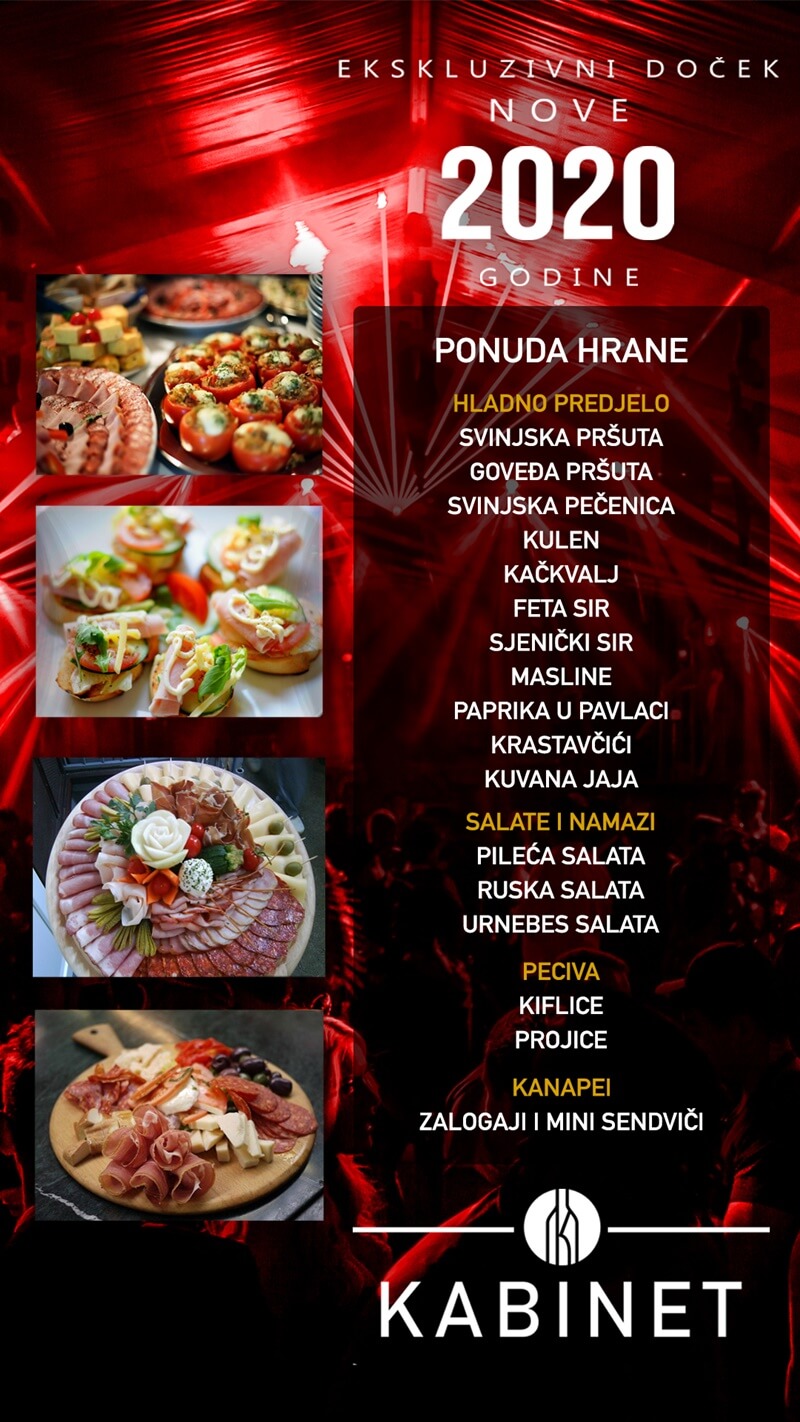 klub kabinet hrana docek nove godine
