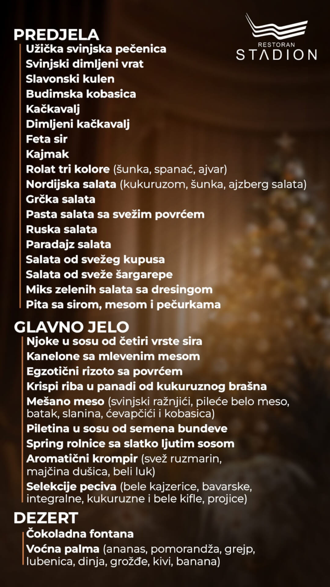 restoran stadion ponuda hrane 2026